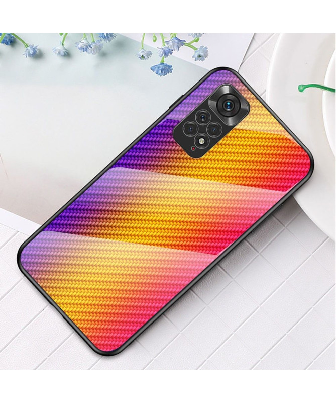 Coque Xiaomi Redmi Note 11 / 11S style fibre carbone en verre trempé