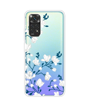 Coque Xiaomi Redmi Note 11 / 11S fleurs blanches