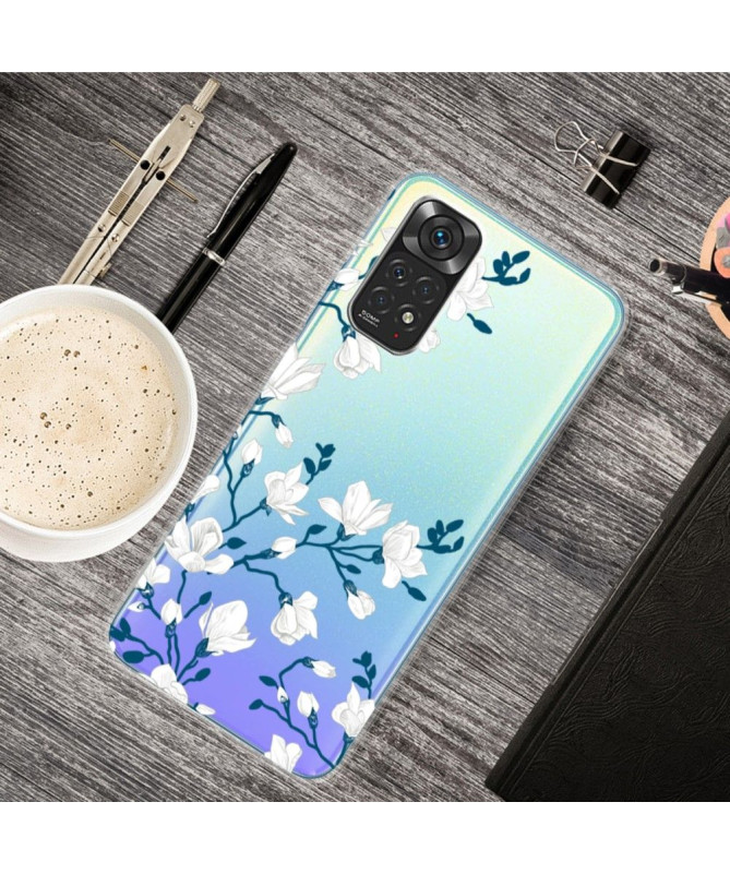 Coque Xiaomi Redmi Note 11 / 11S fleurs blanches