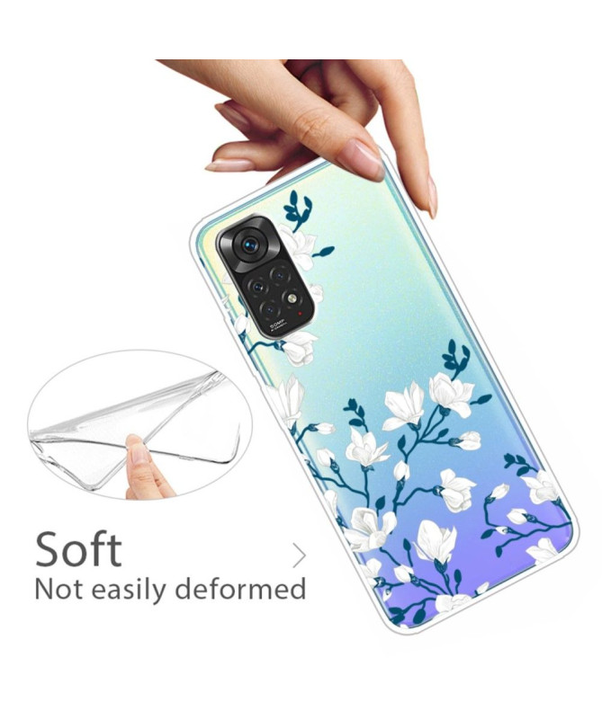 Coque Xiaomi Redmi Note 11 / 11S fleurs blanches