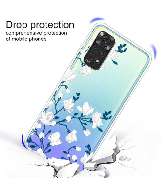 Coque Xiaomi Redmi Note 11 / 11S fleurs blanches