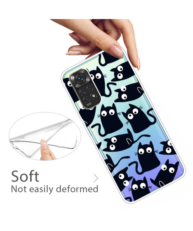 Coque Xiaomi Redmi Note 12 Pro 4G/Note 11 Pro/11 Pro 5G Illustration de Chats Noirs