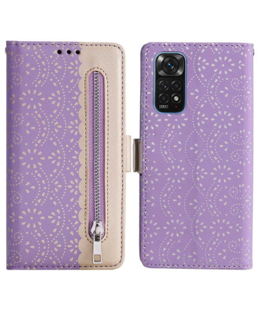 Housse Xiaomi Redmi Note 11 / 11S Dentelle Fleur Effet Cuir