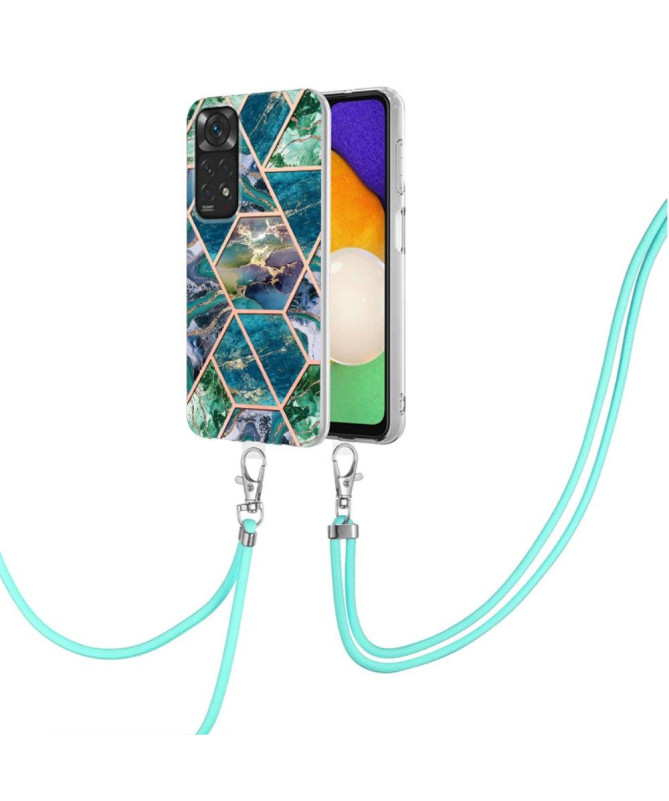 Coque Xiaomi Redmi Note 11 / 11S multicolore motif géométrie à cordon