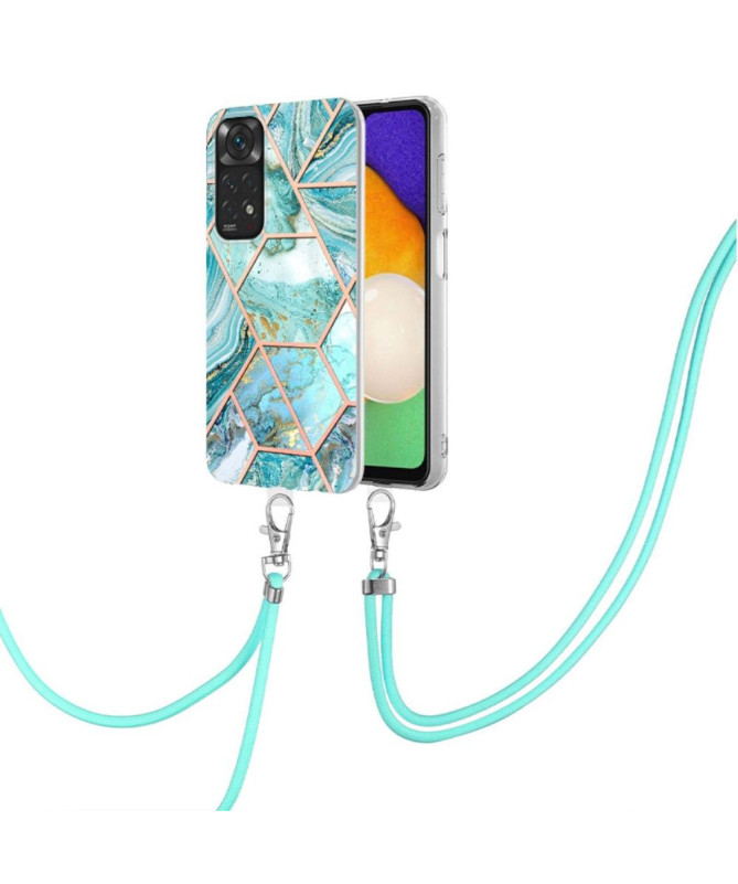 Coque Xiaomi Redmi Note 11 / 11S multicolore motif géométrie à cordon