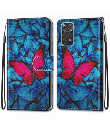 Housse Xiaomi Redmi Note 11 / 11S Papillons bleus et rose