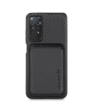 Coque Xiaomi Redmi Note 11/11S Fibre de Carbone Porte-cartes détachable