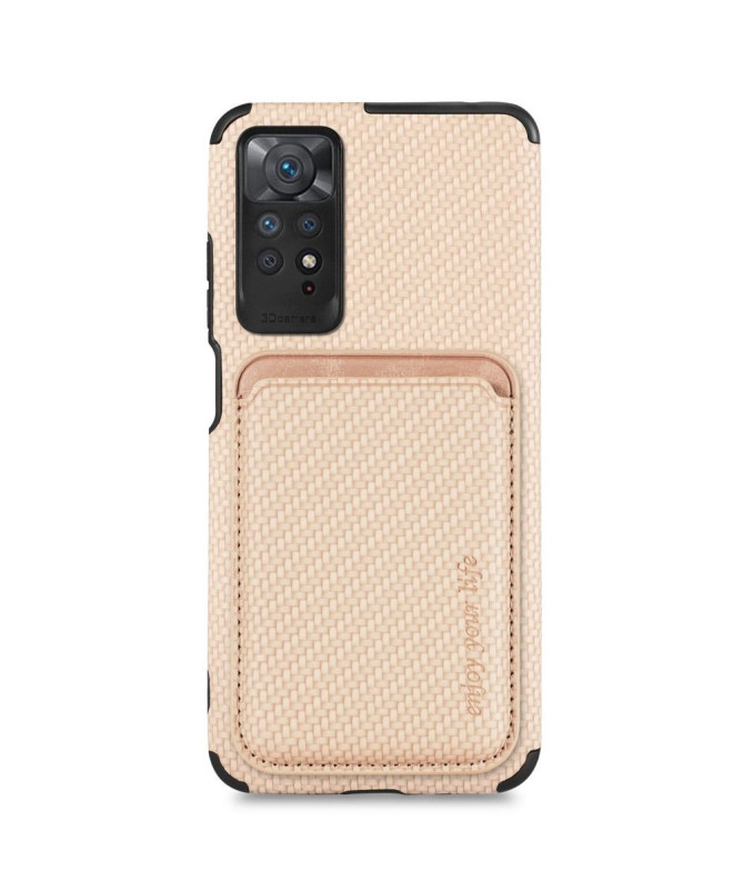 Coque Xiaomi Redmi Note 11/11S Fibre de Carbone Porte-cartes détachable