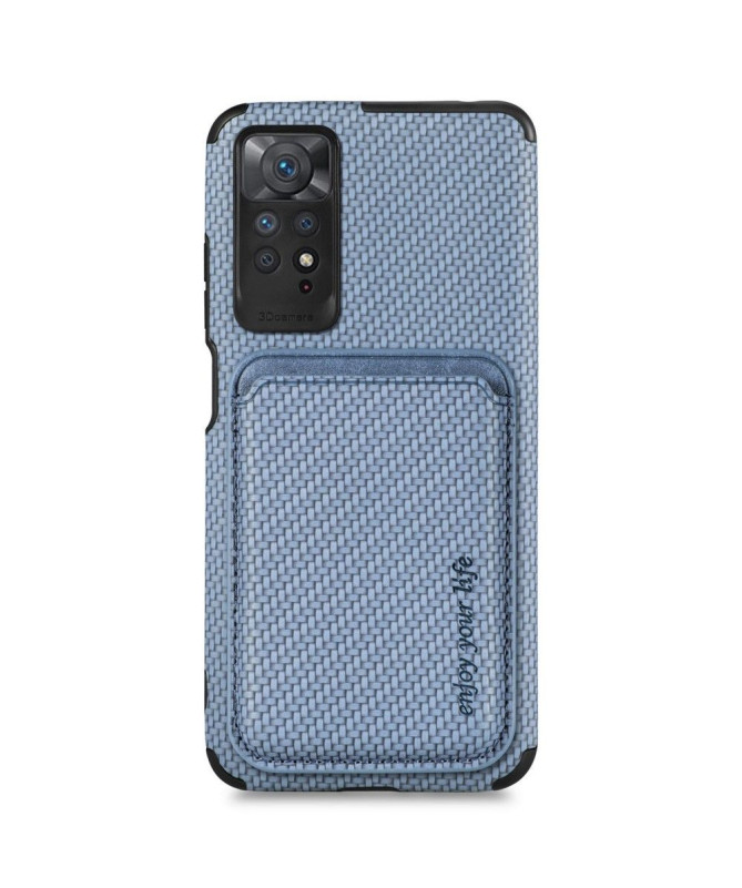 Coque Xiaomi Redmi Note 11/11S Fibre de Carbone Porte-cartes détachable