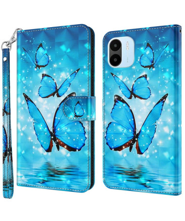 Housse Xiaomi Redmi A1 Papillons bleus scintillants