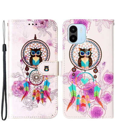 Housse Xiaomi Redmi A1 Hibou et attrape rêves colorés