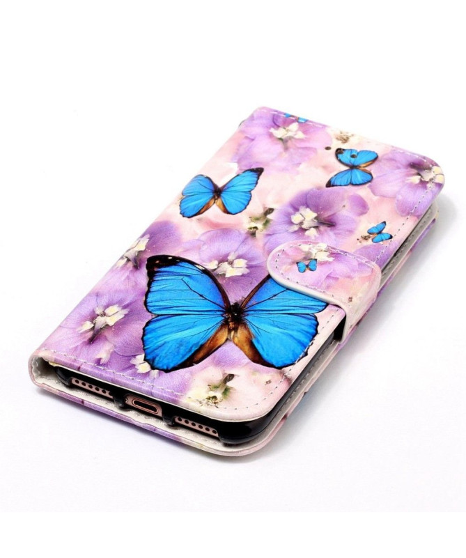 Housse Xiaomi Redmi A1 Papillons Bleus et Fleurs