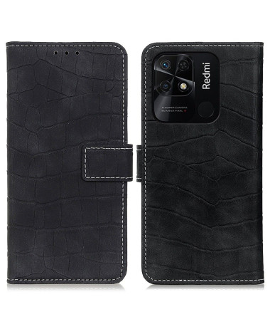 Housse Xiaomi Redmi 10C Aspect Croco coutures apparentes