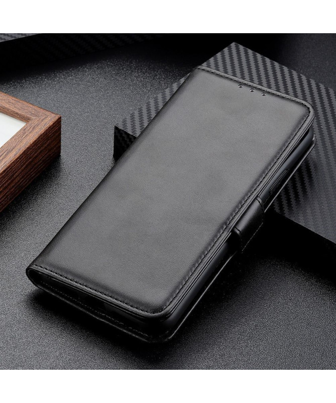 Étui portefeuille revêtement simili cuir mat pour Xiaomi Redmi 10C