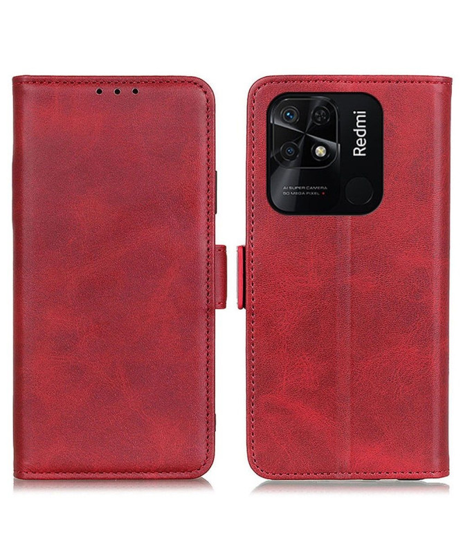 Étui portefeuille revêtement simili cuir mat pour Xiaomi Redmi 10C