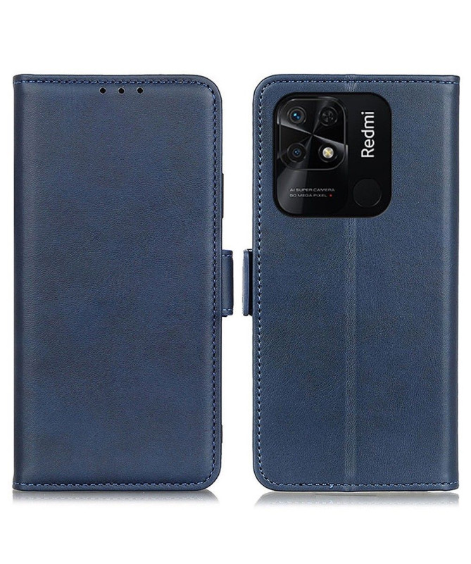 Étui portefeuille revêtement simili cuir mat pour Xiaomi Redmi 10C