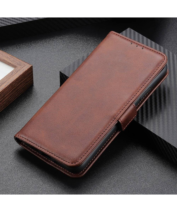 Étui portefeuille revêtement simili cuir mat pour Xiaomi Redmi 10C