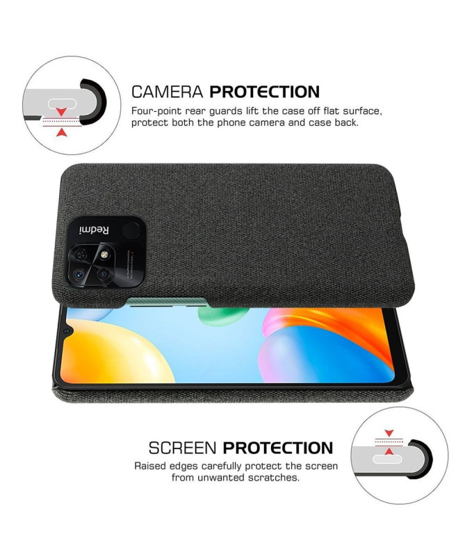 Coque Xiaomi Redmi 10C revêtement tissu