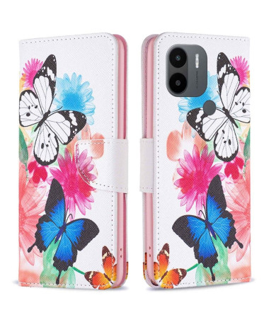 Housse Xiaomi Redmi A1 Papillons et fleurs colorées