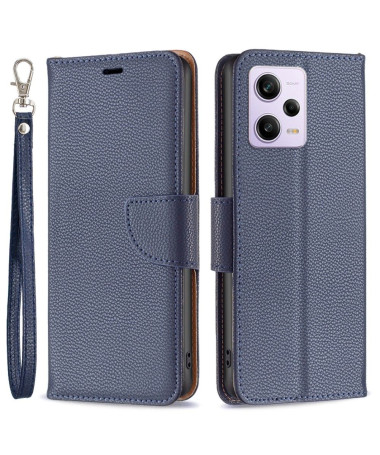 Étui folio effet cuir grainé pour Xiaomi Redmi Note 12 Pro/Poco X5 Pro 5G