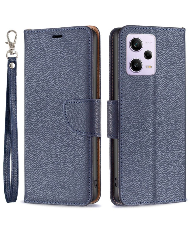 Étui folio effet cuir grainé pour Xiaomi Redmi Note 12 Pro/Poco X5 Pro 5G