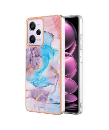 Coque Xiaomi Redmi Note 12 Pro/Poco X5 Pro 5G marbre coloré bleu