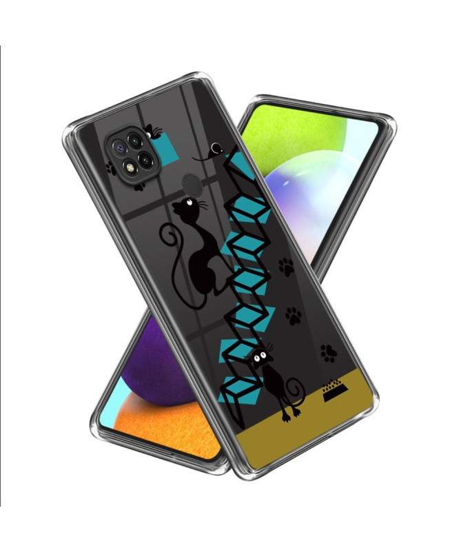 Coque Xiaomi Redmi 10A Illustration Chats Noir
