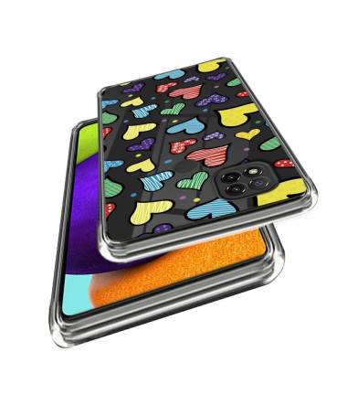 Coque Xiaomi Redmi 10A Coeurs Colorés