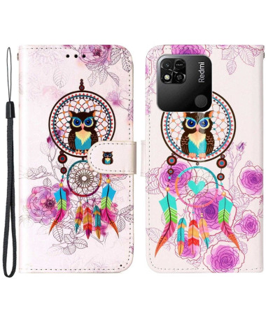 Housse Xiaomi Redmi 10A hibou et capteur de rêves colorés