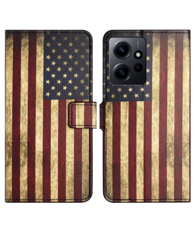 Housse Xiaomi Redmi Note 12 4G Drapeau Américain Vintage