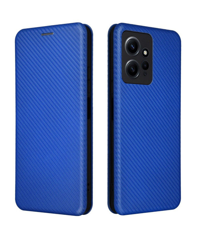 Housse Xiaomi Redmi Note 12 4G simili cuir fibre de carbone