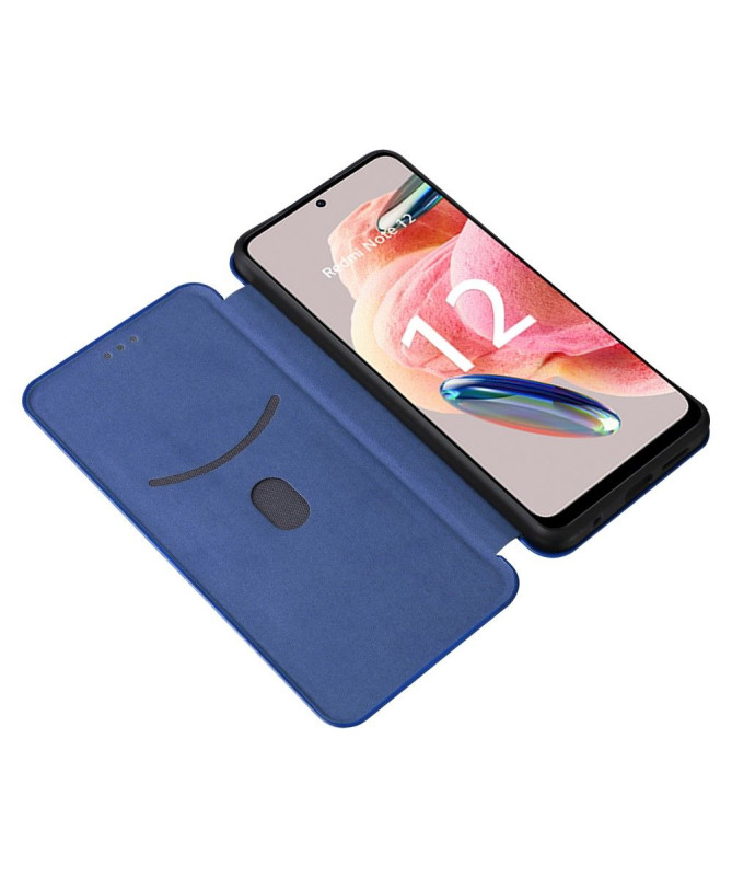 Housse Xiaomi Redmi Note 12 4G simili cuir fibre de carbone