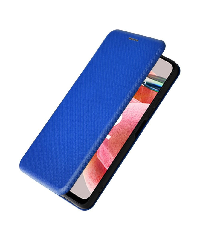 Housse Xiaomi Redmi Note 12 4G simili cuir fibre de carbone