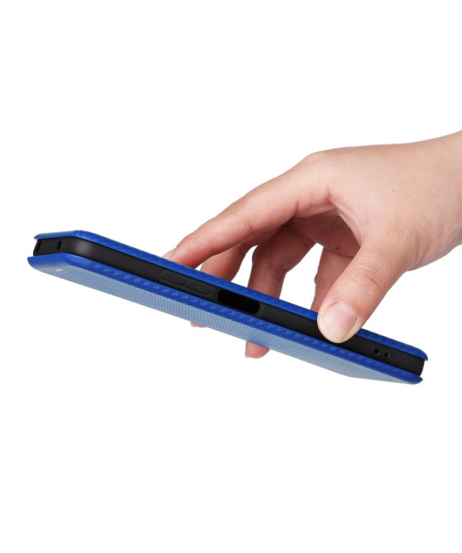 Housse Xiaomi Redmi Note 12 4G simili cuir fibre de carbone