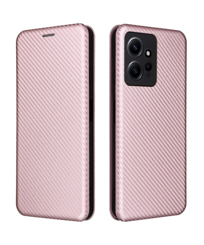 Housse Xiaomi Redmi Note 12 4G simili cuir fibre de carbone