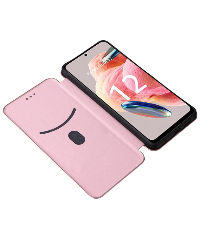 Housse Xiaomi Redmi Note 12 4G simili cuir fibre de carbone