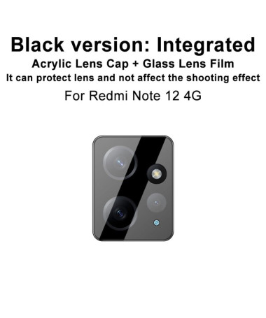 Xiaomi Redmi Note 12 - Protections en verre trempé pour lentille arrière (2 pièces) - Noir