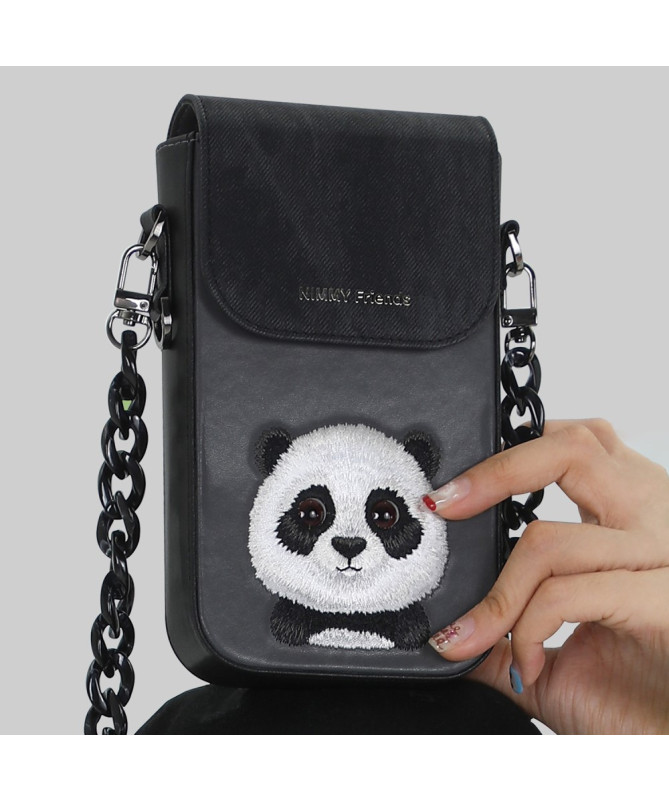 Pochette Bandoulière Panda aux Yeux Adorables