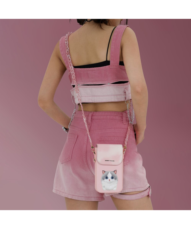 Sacoche Téléphone Design Chaton aux Grands Yeux