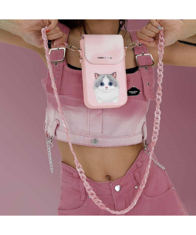 Sacoche Téléphone Design Chaton aux Grands Yeux