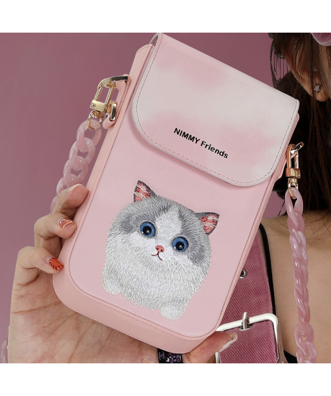 Sacoche Téléphone Design Chaton aux Grands Yeux
