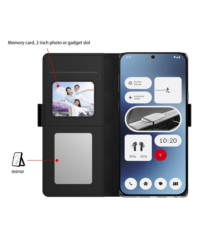 Housse Nothing CMF Phone 1 premium porte cartes avec miroir