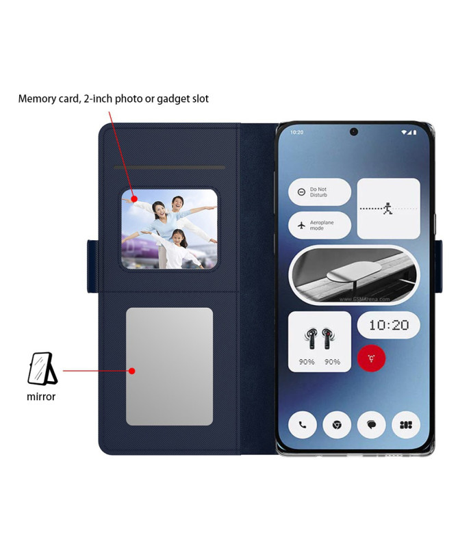 Housse Nothing CMF Phone 1 premium porte cartes avec miroir