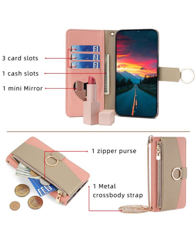 Étui OnePlus 9 Pro portefeuille avec chaîne