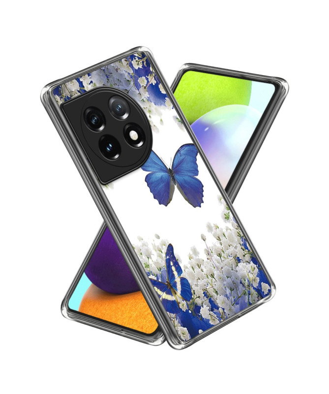 Coque OnePlus 12R Motif Papillon et Fleurs