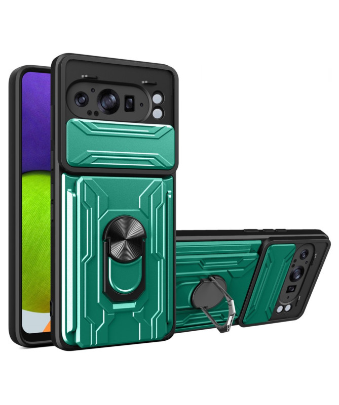 Coque Google Pixel 9 Pro XL avec Support Intégré et Protection Coulissante de la Caméra