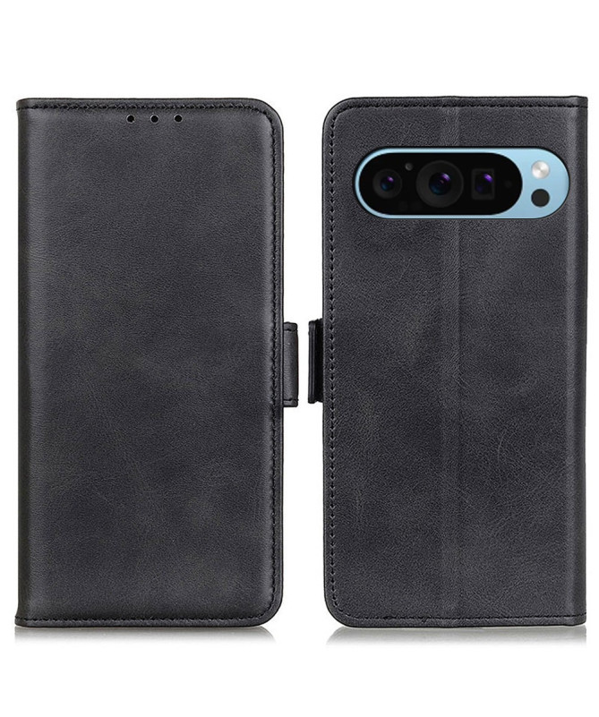 Housse Google Pixel 9 Pro / Pixel 9 portefeuille revêtement simili cuir mat