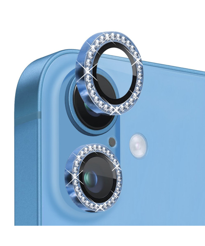 Protecteur d'Objectif iPhone 16 / 16 Plus avec Anneau en Strass
