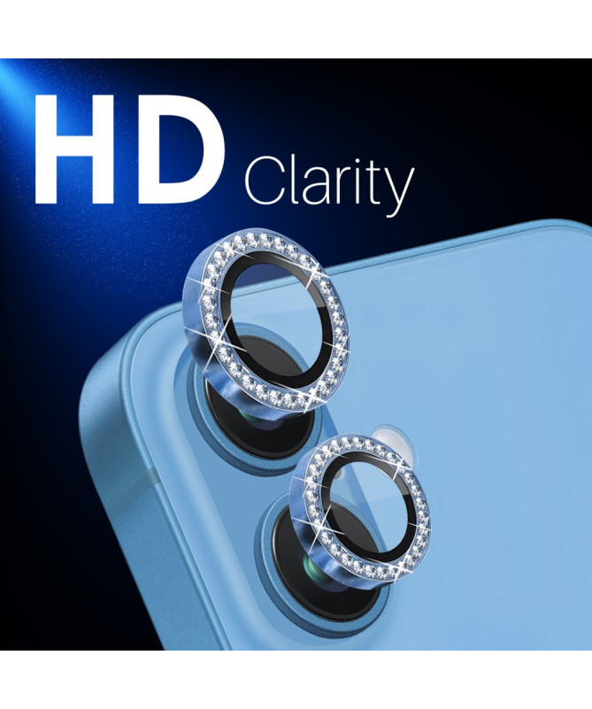 Protecteur d'Objectif iPhone 16 / 16 Plus avec Anneau en Strass