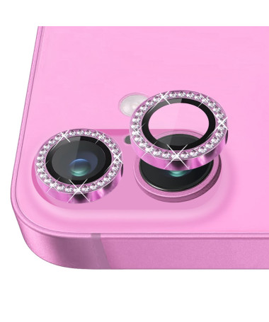 Protecteur d'Objectif iPhone 16 / 16 Plus avec Anneau en Strass Magenta - photo 5